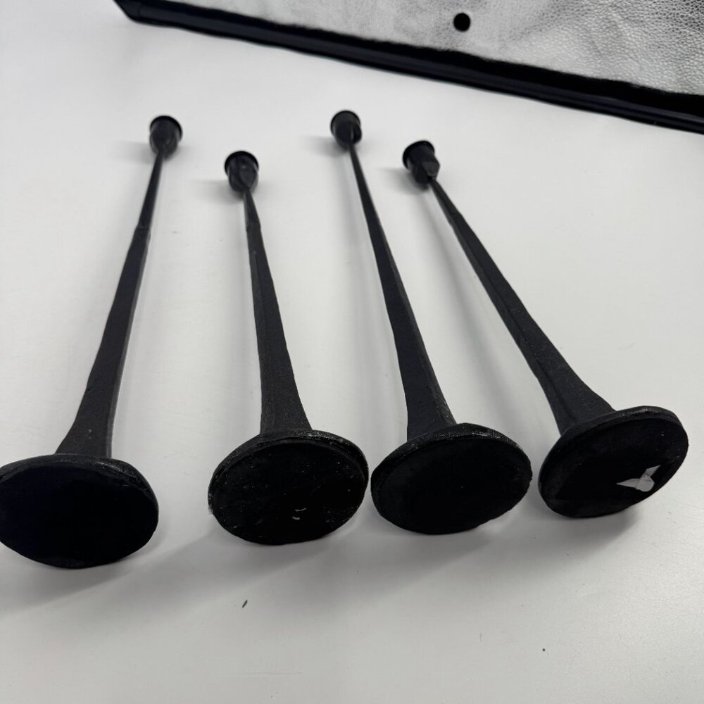 Artisan Hand-Forged Wrought Iron Taper Candle Holders - Set of 4 (13"-15") - Picture 6 of 7